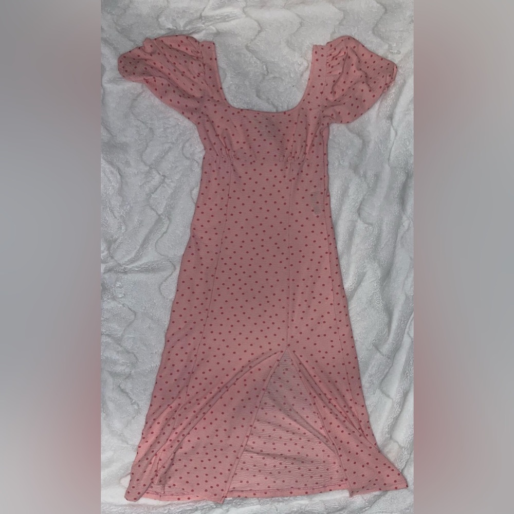 pink miss selfridge midi dress size small